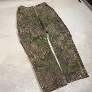 Vintage Spartan Realtree Camo Cargo Pants Mens 32x32 Made in USA Woodland Leaf